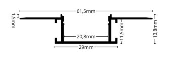 LED Alu Unterputz Profil Z-6114 inkl. Abdeckung matt 2000mm